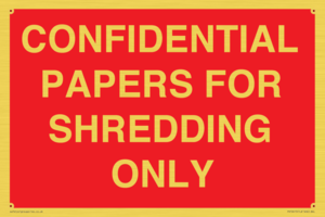 CONFIDENTIAL PAPERS FOR SHREDDING ONLY